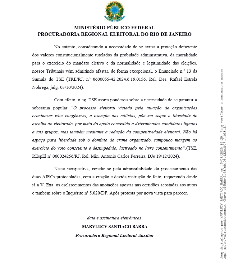 Candidatura de Márcio Canella sofre novo revés: MP Eleitoral dá aval às ações de impugnação e pede detalhes ao STF 49 Entendimento do MP Eleitoral sobre ações contra Canella