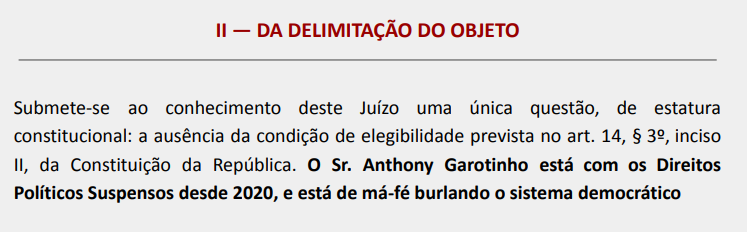 De aliado a inimigo: Travancas pede inelegibilidade de Garotinho e o acusa de agir 'de má-fé' para 'burlar o sistema' 50 Captura de tela 2026 08 19 155956