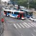 ônibus atravessados em rua em Cascadura