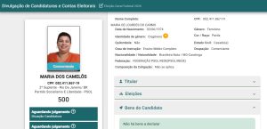 Candidadata ao Senado pelo PSOL, Mônica Benício afirma não ter patrimônio para declarar 53 Maria dos Camelôs- Bens 2026
