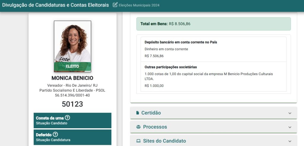 Mônica Benício - Bens 2024
