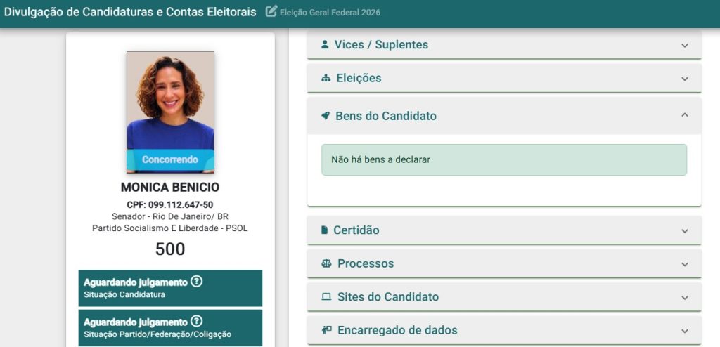 Mônica Benício - Bens 2026