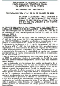 Após escândalo no Banco Master, Rioprevidência nomeia novos membros no Comitê de Investimentos e impõe exigências 50 WhatsApp Image 2026 08 06 at 10.28.05