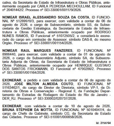 8 X 3: nomeações dão goleada nas exonerações e Ricardo Couto turbina a Infraestrutura 52 WhatsApp Image 2026 08 12 at 08.16.41