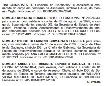'Sextou' de Couto tem saldo positivo para as nomeações: Detran, Detro, Turismo, Desenvolvimento Econômico e Direitos Humanos recebem reforços 52 WhatsApp Image 2026 08 14 at 08.18.41