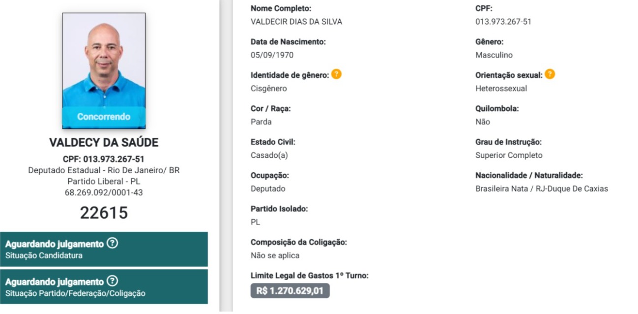 TRE-RJ dá três dias para Valdecy da Saúde esclarecer declaração de raça; identificação do deputado mudou de ‘branca’ para ‘parda’ 53 WhatsApp Image 2026 08 17 at 17.44.39