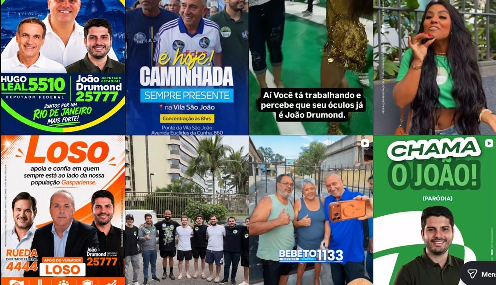 Colagem de postagens com João Drumond