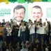 O painel do lançamento de campanha de Bernardo Rossi (União) a deputado federal, em Petrópolis, tem Douglas Ruas, mas não Flávio Bolsonaro