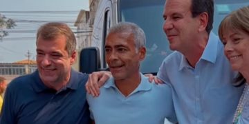 Guilherme Schleder, Romário e Eduardo Paes