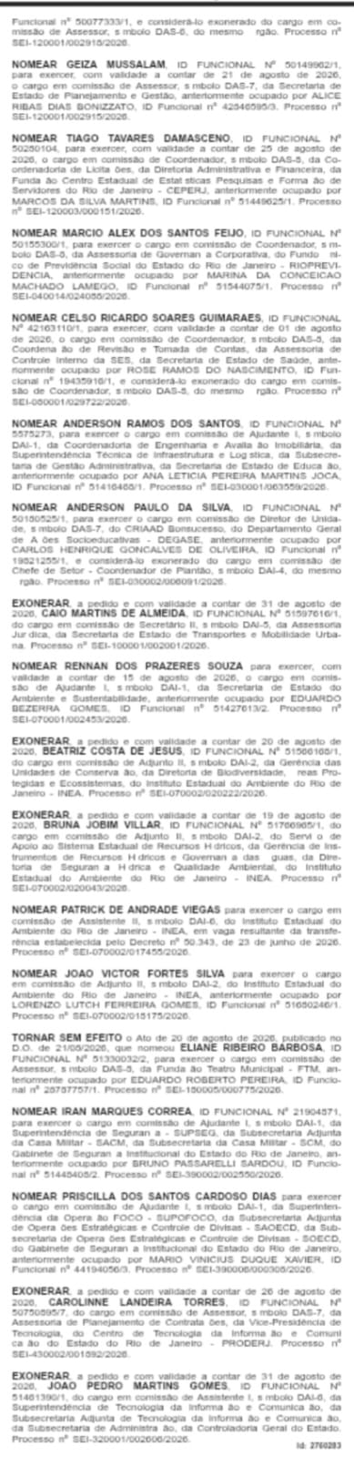 No apagar das luzes de agosto, Couto e Casa Civil fecham última rodada do mês com 18 nomeações e 10 exonerações 50 WhatsApp Image 2026 08 31 at 08.15.39 1