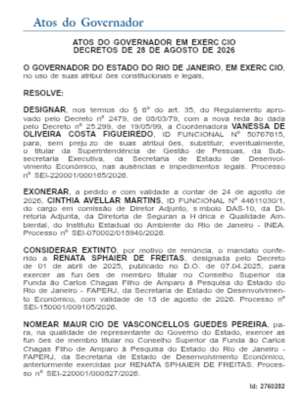 No apagar das luzes de agosto, Couto e Casa Civil fecham última rodada do mês com 18 nomeações e 10 exonerações 49 WhatsApp Image 2026 08 31 at 08.15.39