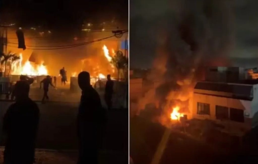Incêndio de grandes proporções atinge bar na Barra da Tijuca; fogo teria começado após aparelho de som entrar em curto