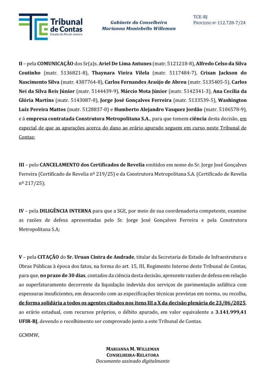 Sob rolo compressor: TCE-RJ pauta julgamento que cobra R$ 15,5 milhões de ex-secretário por supostas irregularidades em obras de asfalto fino 53 1 7
