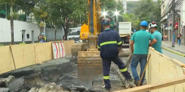 Obras na Rua das Laranjeiras