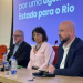 O presidente do CREA-RJ, a diretora da Coppe/UFRJ e o presidente do CAU/RJ, que assinaram nesta segunda a carta-compromisso pela Engenharia e arquitetura públicas