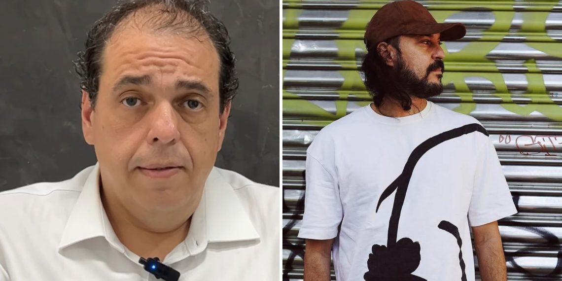 Justiça do Rio condena Dalbert Mega, à esquerda, a indenizar Gabriel O Pensador, à direita