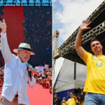 Lula e Flávio Bolsonaro aparecem em montagem; pesquisa Quaest mostra os dois à frente na disputa pela Presidência entre eleitores do Rio — Foto: Reprodução