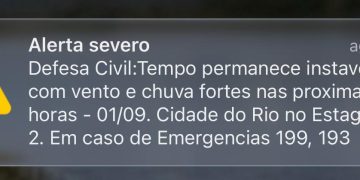 Alerta enviado pela Defesa Civil após cidade do Rio entrar no Estágio 2