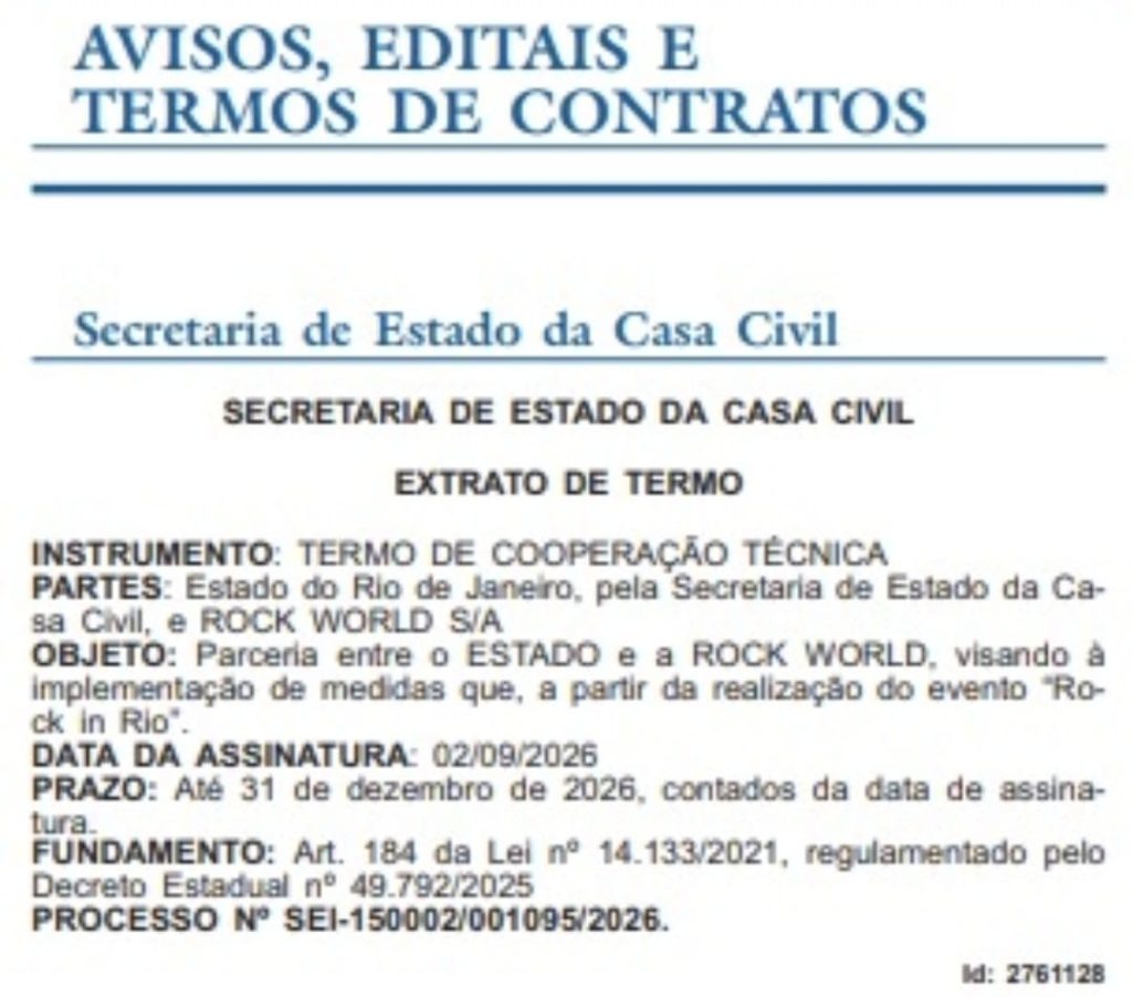 Quem quer ingressos para o Rock in Rio 2026? Governo do estado firma cooperação com festival e garante 3,1 mil entradas — 910 para a área vip 49 WhatsApp Image 2026 09 03 at 09.10.38