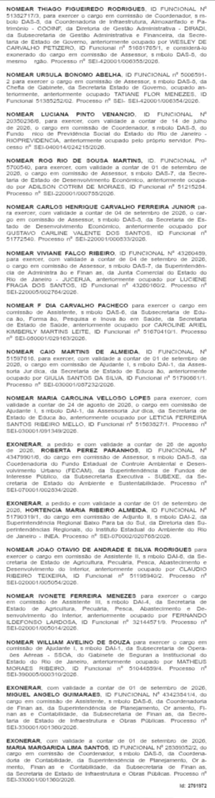 Fim do feriado, hora de mexer no time: Couto e Casa Civil movimentam o Diário Oficial com novos reforços e mudanças na Subsecretaria de Governo 51 WhatsApp Image 2026 09 08 at 08.21.31 1