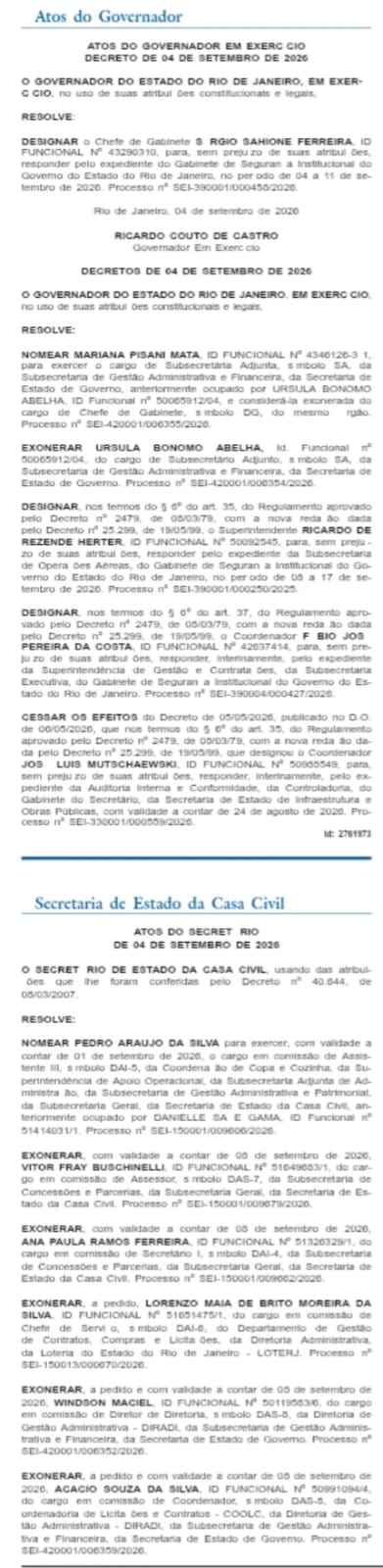 Fim do feriado, hora de mexer no time: Couto e Casa Civil movimentam o Diário Oficial com novos reforços e mudanças na Subsecretaria de Governo 50 WhatsApp Image 2026 09 08 at 08.21.31