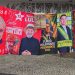 O varal democrático no Largo da Carioca: Lula e Bolsonaro, vermelho e verde-amarelo, convivem lado a lado