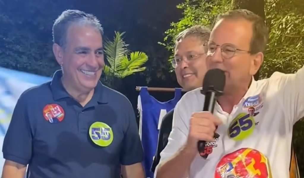 Após prometer apoio a Adilson Pires, Paes sobe no palanque de Ceciliano na corrida para a Alerj