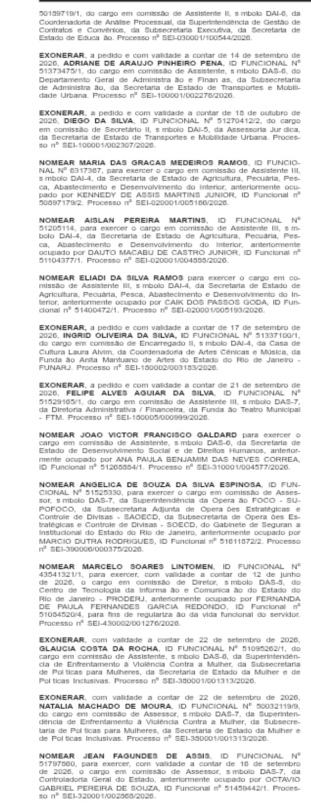 Nomeações seguem ditando o jogo no Guanabara: Couto e Casa Civil somam 19 reforços, com novo diretor do Rioprevidência e subsecretário de Trabalho e Renda 53 WhatsApp Image 2026 09 22 at 08.23.28 1