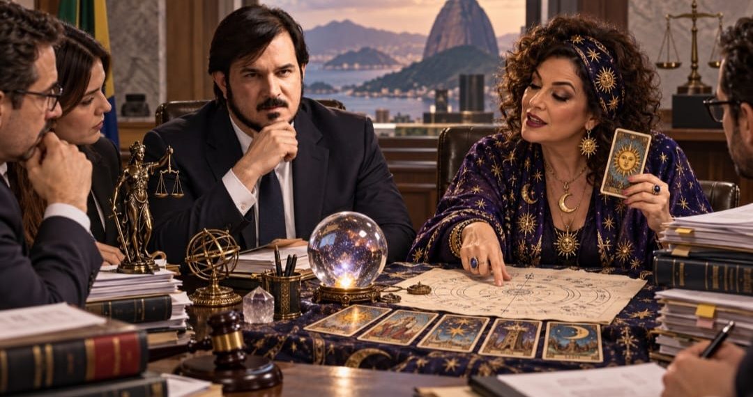 Antonio Rueda reunido com a médium que psicografa a astróloga de Couto, para tentar antecipar qualquer reviravolta da Justiça Eleitoral