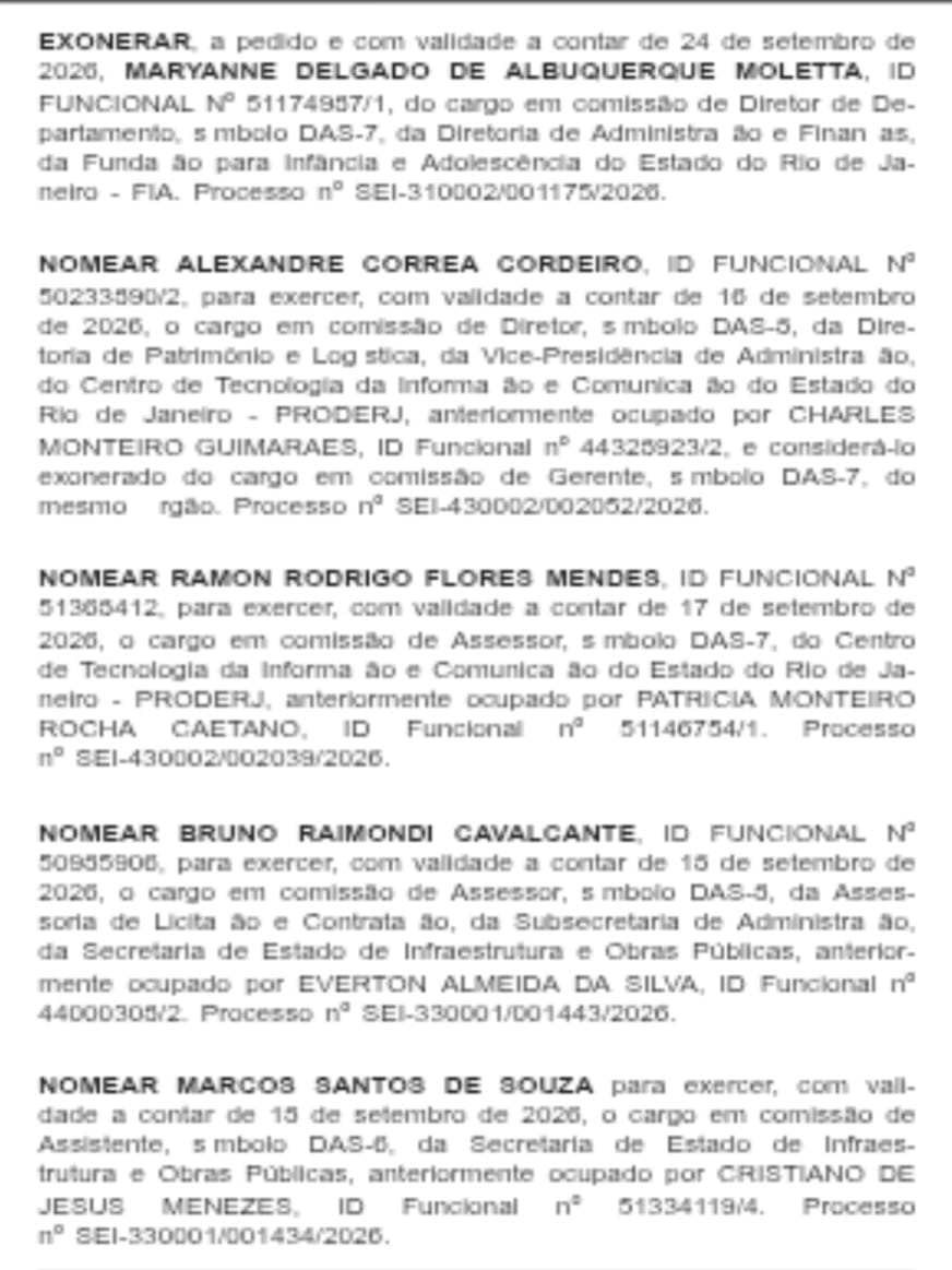 Couto está sem tinta na caneta, mas Casa Civil aplica goleada de nomeações, com 31 x 19; no Desenvolvimento Social, porém, é dia de exonerações em massa 55 WhatsApp Image 2026 09 25 at 08.19.50 1
