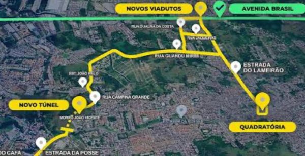 Luz no fim do túnel? Prefeitura do Rio autoriza cessão de contrato de R$ 212,9 milhões para obra de ligação viária na Zona Oeste, mas OECI permanece no negócio 51 O projeto da obra que vai ligara a Estrada da Posse à a Avenida Brasil, na Zona Oeste