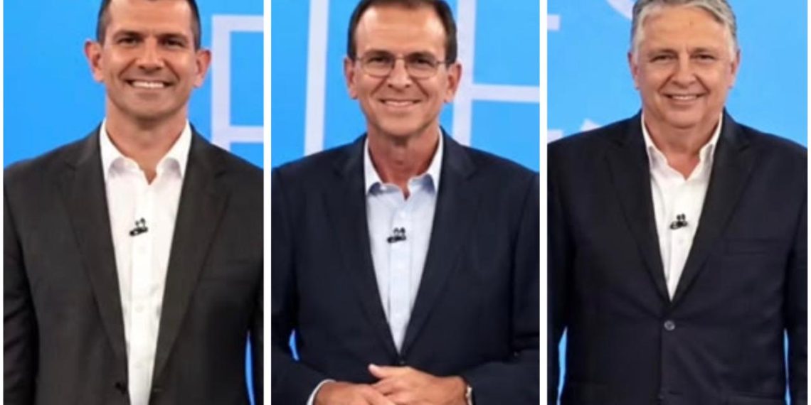 Douglas e Paes, os primeiros colocados, fizeram a principal disputa do debate; mas Garotinho roubou a cena