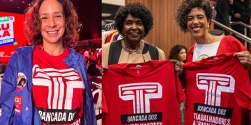 Mônica Benício (PSOL), Benedita da Silva (PT) e Talíria Petrone (PSOL) vestem a camisa do movimento dos trabalhadores