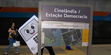 Estação Democracia, no metrô da Cinelândia