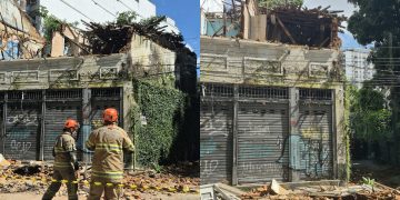 Casarão na Rua Cosem Velho após desabamento