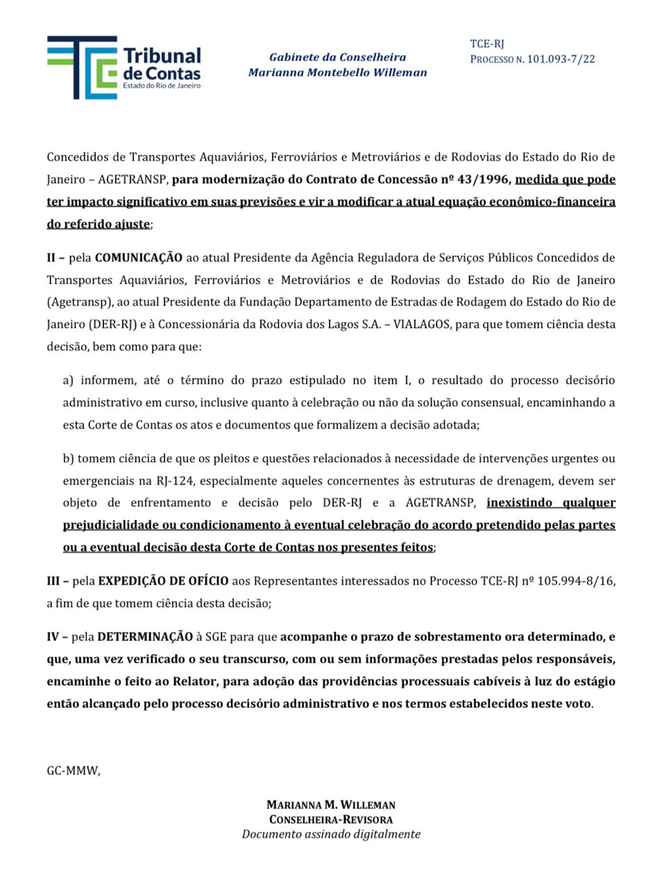 Obras e tarifas na Via Lagos: TCE-RJ dá 90 dias para estado e concessionária fecharem acordo 54 15d78c4c 4564 4569 83aa d33af529effd