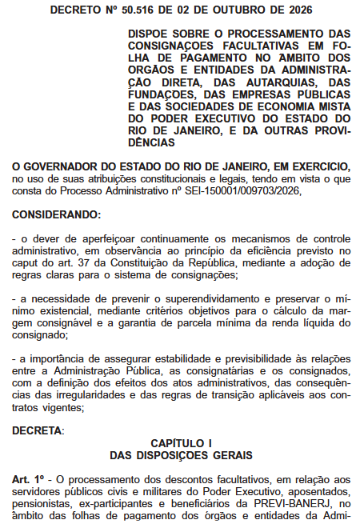 Governo do estado do Rio suspende descontos de consignados do Banco Master e Credcesta 60 Captura de tela 2026 10 05 091709