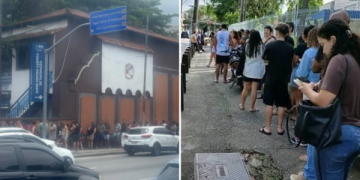 Fila para vacinação contra meningite