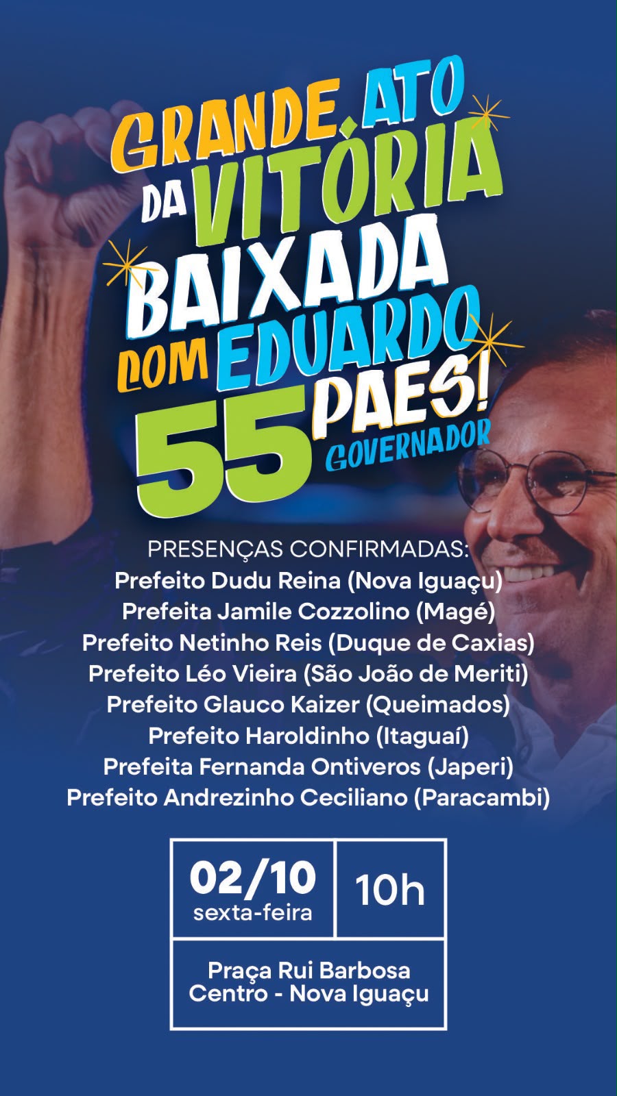 A dois dias da eleição, Paes faz um ato com prefeitos da Baixada numa demonstração de força; Mariana Canella, de Belford Roxo, que estava neutra, vai participar 52 WhatsApp Image 2026 10 02 at 08.37.39