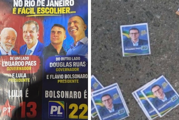 Paes vai à Justiça contra 'santinhos falsos' que o ligavam aos números de Lula e PL; mais de 200 mil eleitores digitaram ’13’ para governador do Rio 51 Paes vai à Justiça contra ‘santinhos falsos’ que o ligavam aos números de Lula e PL; mais de 200 mil eleitores digitaram ’13’ para governador do Rio