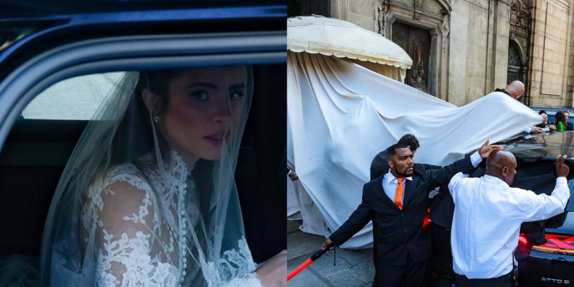 Giulia Be chega para o casamento com o advogado americano Conor Kennedy, numa cerimônia recheada de políticos