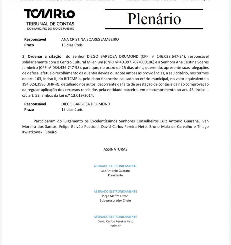 TCMRio manda citar dirigentes de organização cultural por prejuízo de mais de R$ 800 mil na Educação 53 WhatsApp Image 2026 10 13 at 18.05.23