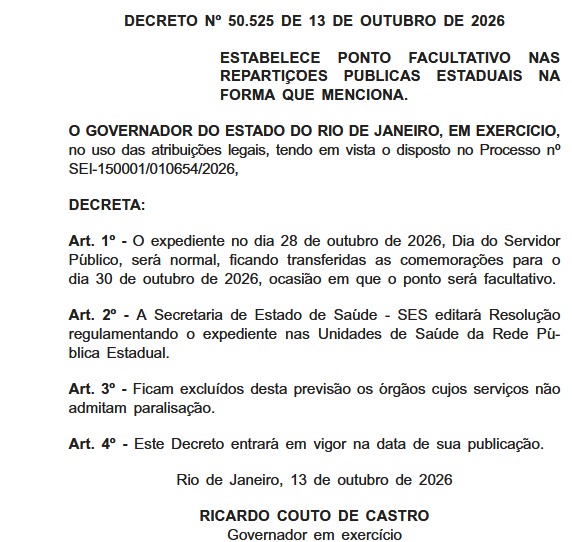 Anota aí: governo do estado também transfere ponto facultativo do Dia do Servidor para sexta-feira (30) 52 WhatsApp Image 2026 10 14 at 08.13.02