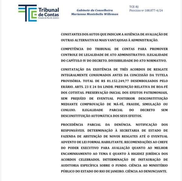 Diante do alerta do deputado Luiz Paulo, TCE-RJ proíbe resgates que já drenaram R$ 81 milhões do Fundo de Privatização e manda notificar Cláudio Castro 53 WhatsApp Image 2026 10 14 at 11.17.19 e1791987729759