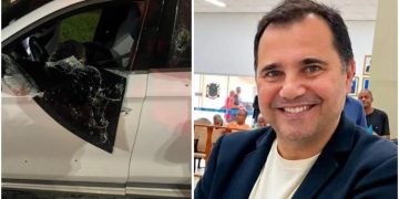 Secretário de Desenvolvimento Econômico de Queimados é morto a tiros pela PM na Avenida Brasil 1 O carro metralhado e o secretário Jefferson da Linave, morto na Avenida Brasil