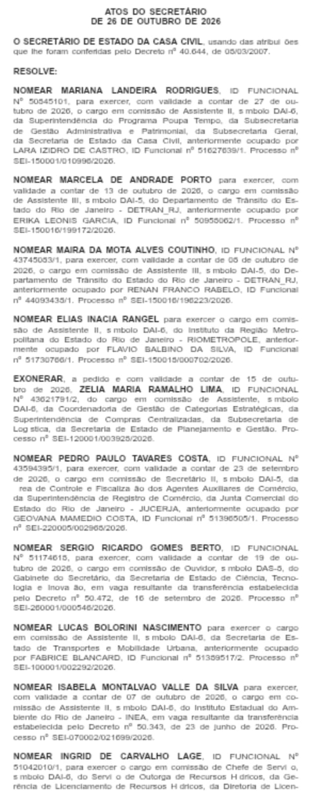 Couto e Casa Civil mantêm sequência de nomeações, com mudanças concentradas no Desenvolvimento Social 54 WhatsApp Image 2026 10 27 at 08.21.55 1