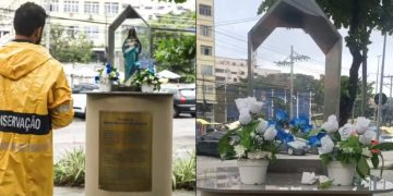 Altar de Nossa Senhora do Amparo é depredado em praça de Cascadura, na Zona Norte do Rio 10 Altar de Nossa Senhora do Amparo é depredado em praça de Cascadura, na Zona Norte do Rio