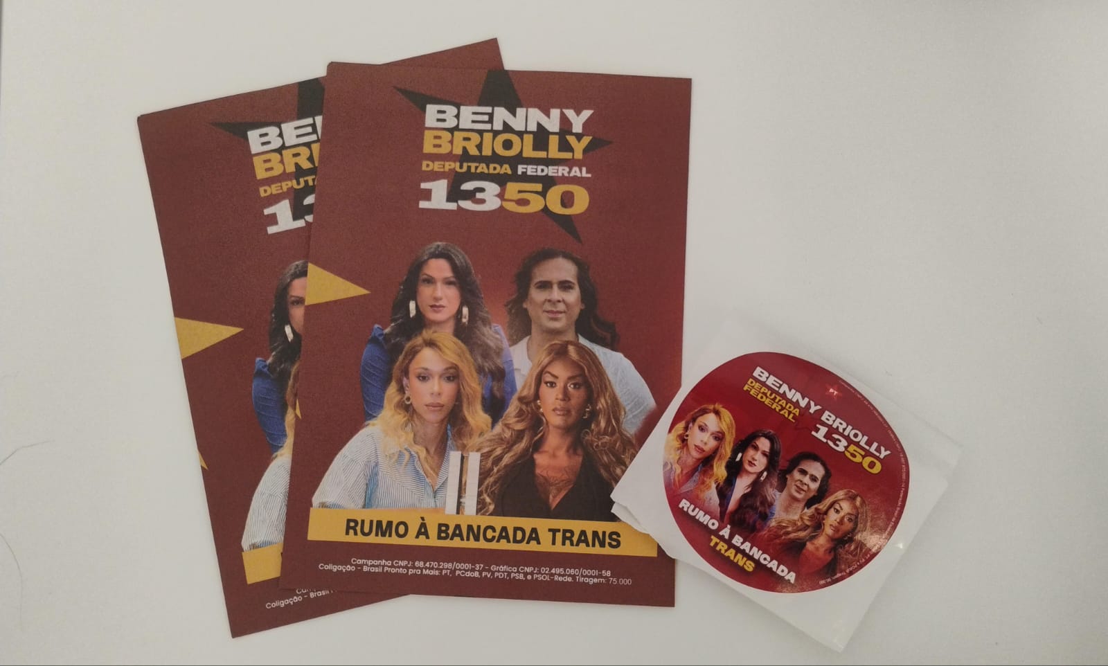 Material de campanha de Benny tem o rosto de Erika