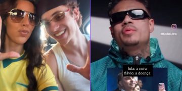 Marina Sena e Juliano Floss estiveram "juntos pela democracia"; MC Cabelinho foi respostado por Bella Campos