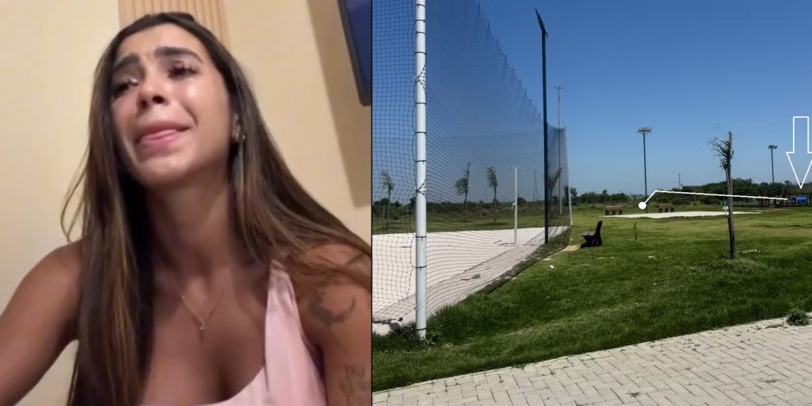 A enfermeira Roberta Lopes Coutinho disse ter escapado de ataque do homem que estava escondido na casinha de cachorro da praça